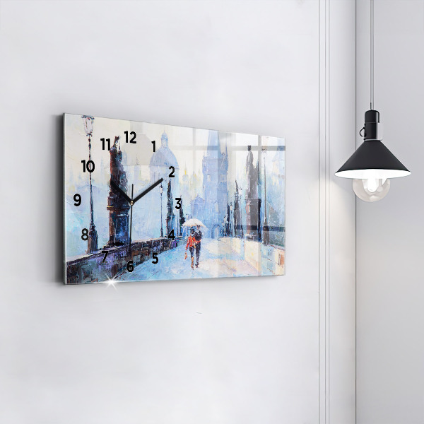 Reloj de cristal horizontal Arte al óleo