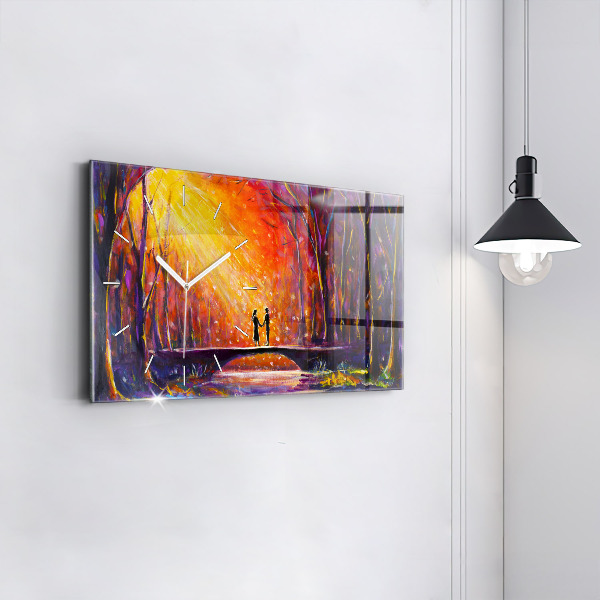 Reloj horizontal Pareja en el bosque