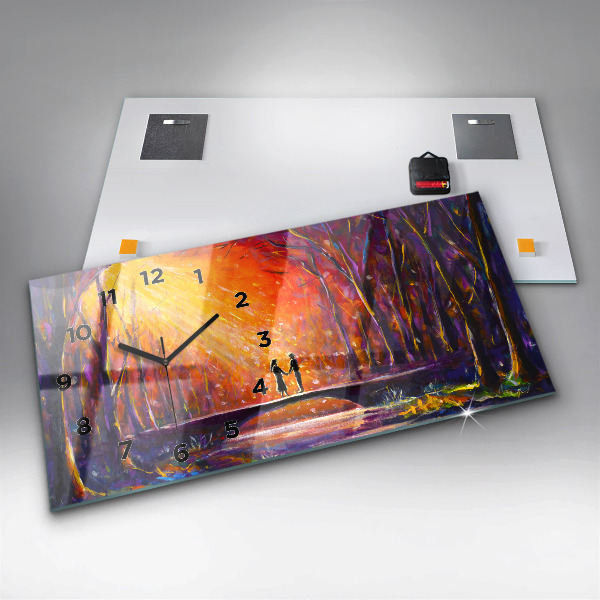 Reloj horizontal Pareja en el bosque