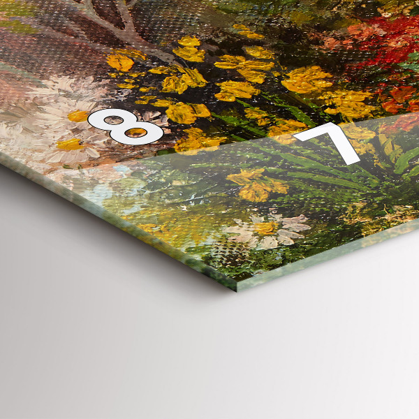 Reloj de cristal horizontal Composición al óleo en un bosque