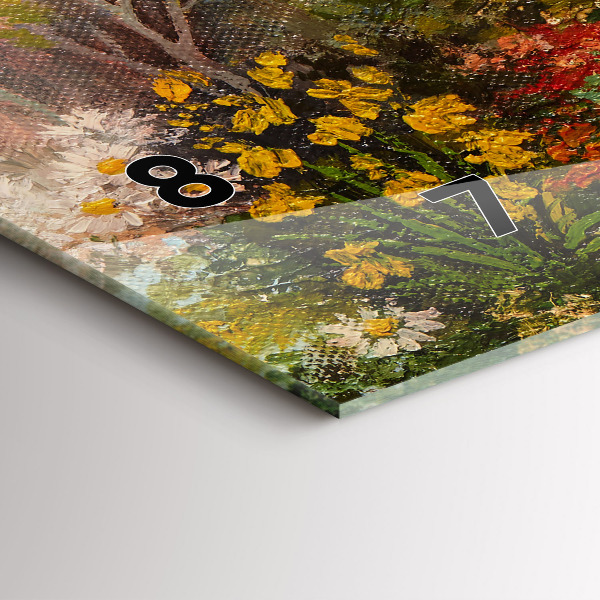 Reloj de cristal horizontal Composición al óleo en un bosque