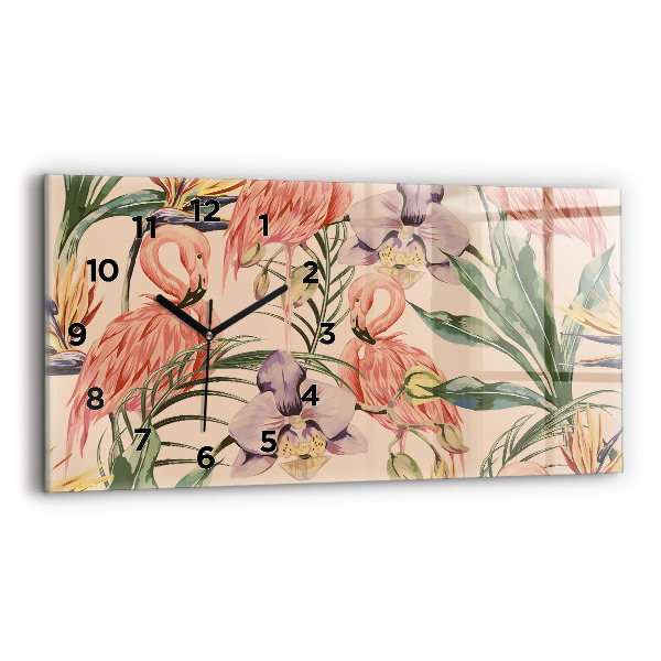 Reloj de cristal horizontal Hojas de palmera tropical