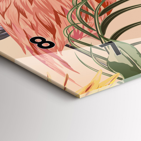 Reloj de cristal horizontal Hojas de palmera tropical