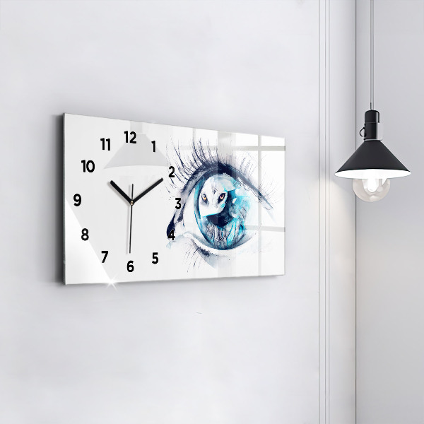 Reloj horizontal Ilustración de un lobo