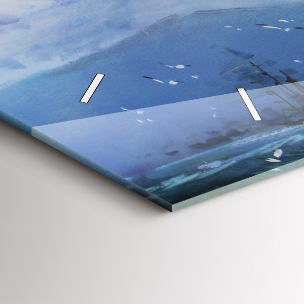 Reloj de cristal horizontal Barco en el agua