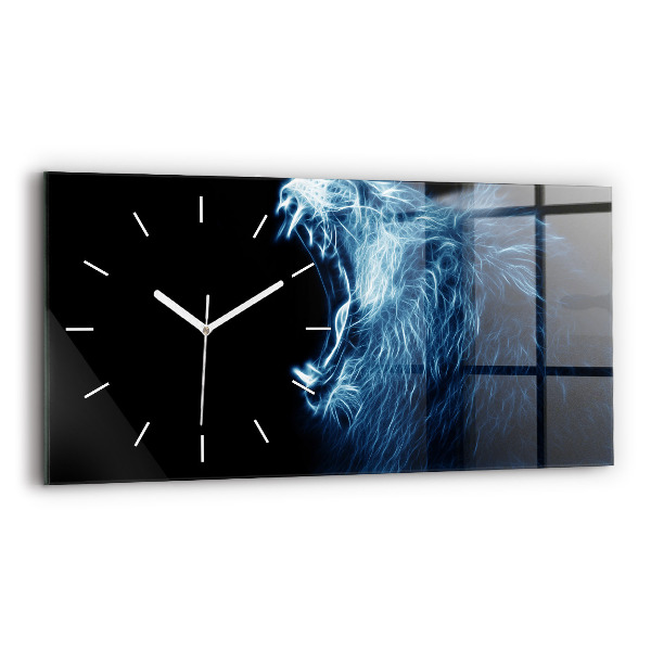 Reloj horizontal Lenguaje corporal del león salvaje