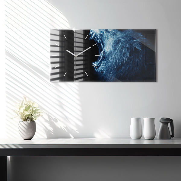 Reloj horizontal Lenguaje corporal del león salvaje