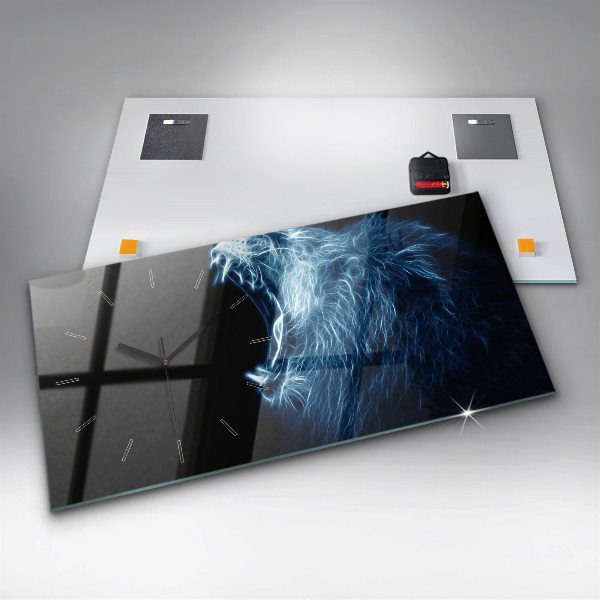 Reloj horizontal Lenguaje corporal del león salvaje