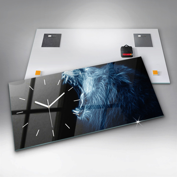 Reloj horizontal Lenguaje corporal del león salvaje