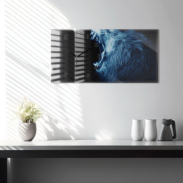 Reloj horizontal Lenguaje corporal del león salvaje