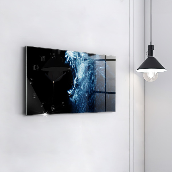 Reloj horizontal Lenguaje corporal del león salvaje