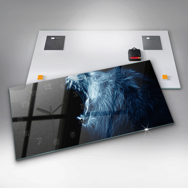 Reloj horizontal Lenguaje corporal del león salvaje