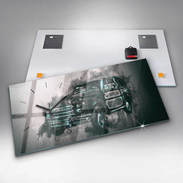 Reloj de cristal horizontal Coche antiguo