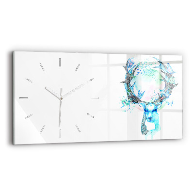 Reloj de cristal horizontal Ilustración de un ciervo