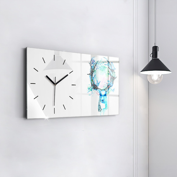 Reloj de cristal horizontal Ilustración de un ciervo