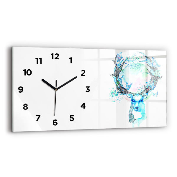 Reloj de cristal horizontal Ilustración de un ciervo