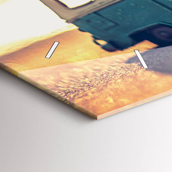 Reloj de cristal horizontal Campista en la playa