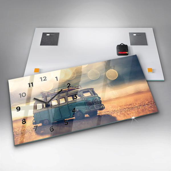 Reloj de cristal horizontal Campista en la playa