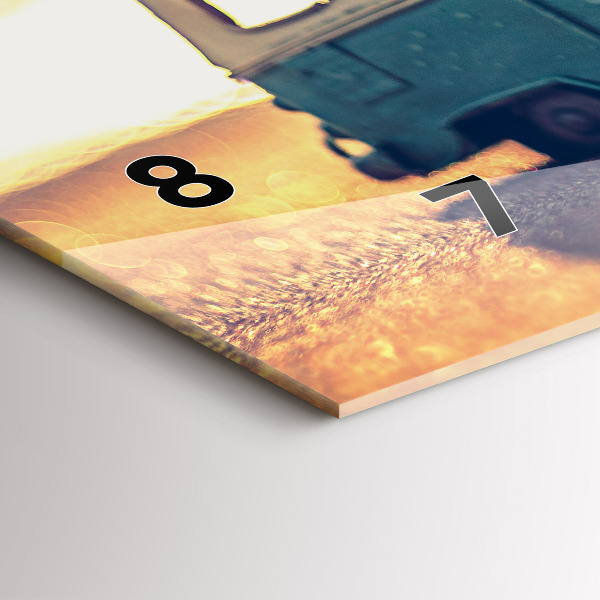 Reloj de cristal horizontal Campista en la playa