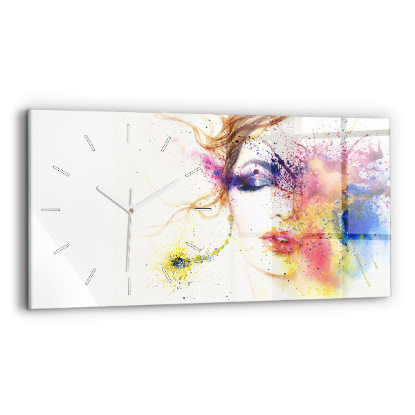 Reloj horizontal Retrato de una mujer misteriosa