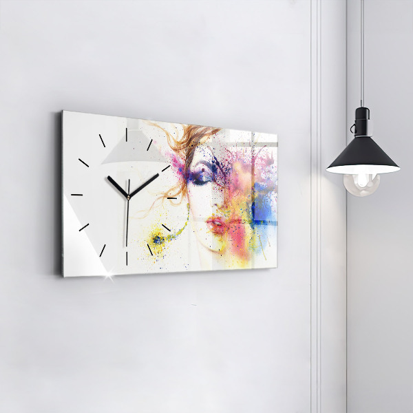 Reloj horizontal Retrato de una mujer misteriosa