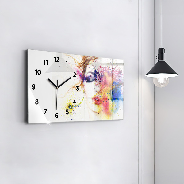 Reloj horizontal Retrato de una mujer misteriosa
