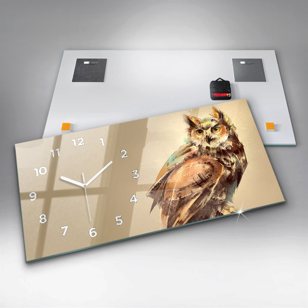 Reloj horizontal Búho, signo de sabiduría
