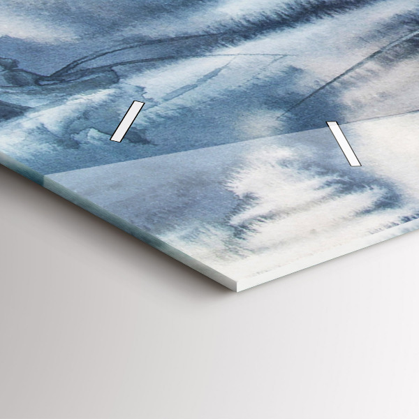 Reloj de cristal horizontal Lago de invierno Barco