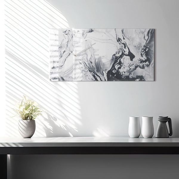 Reloj de cristal horizontal Mármol abstracto de tinta