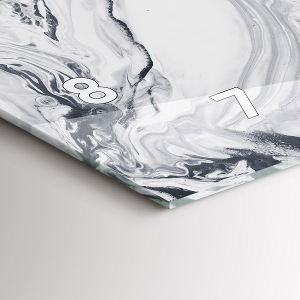 Reloj de cristal horizontal Mármol abstracto de tinta