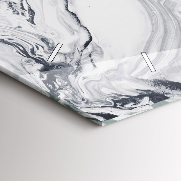 Reloj de cristal horizontal Mármol abstracto de tinta