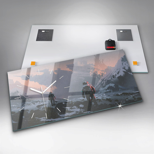 Reloj de cristal horizontal Astronautas Vía Láctea