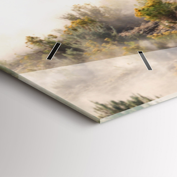 Reloj de cristal horizontal Manada de caballos a toda velocidad