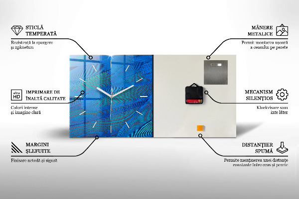 Reloj horizontal Patrón geométrico de hipster