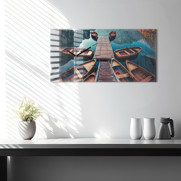 Reloj de cristal horizontal Plataforma y lago