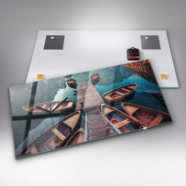 Reloj de cristal horizontal Plataforma y lago