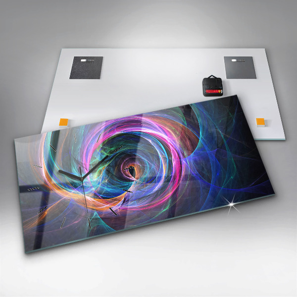 Reloj de cristal horizontal Fractal colorido