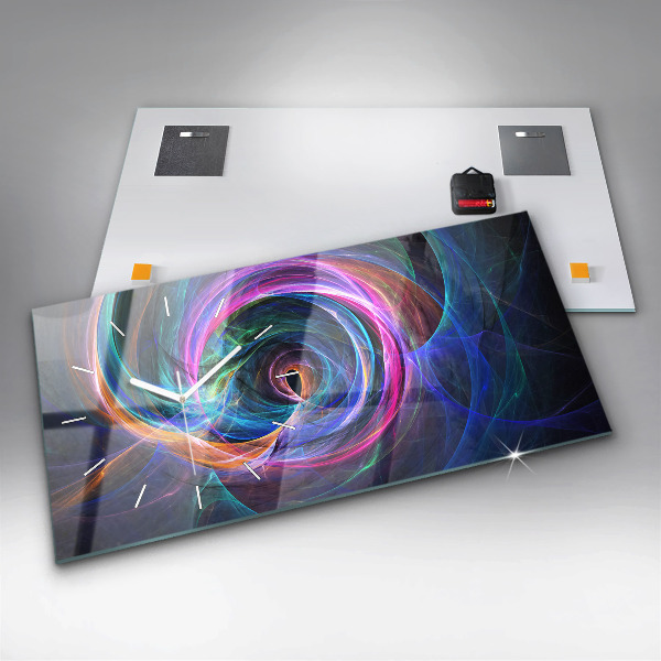 Reloj de cristal horizontal Fractal colorido