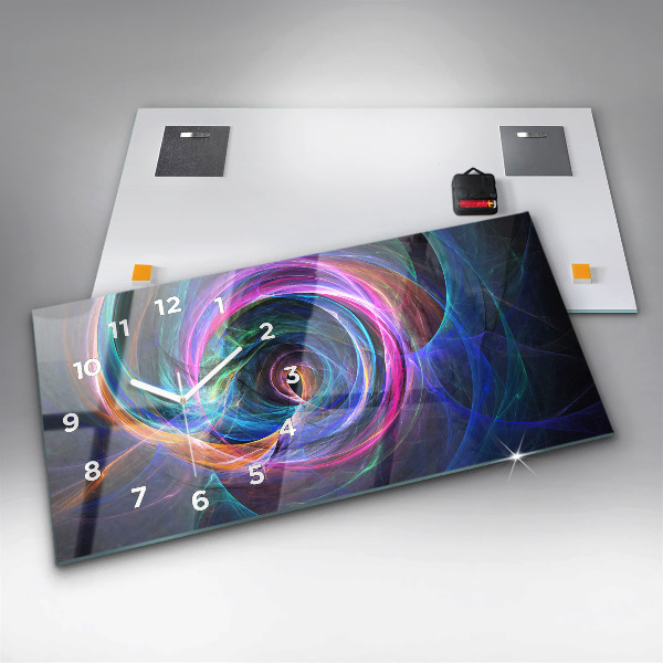 Reloj de cristal horizontal Fractal colorido