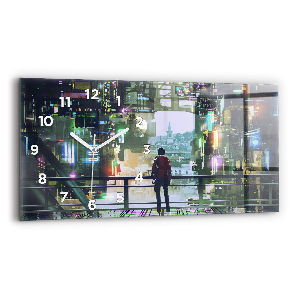 Reloj de cristal horizontal Ciberpunk