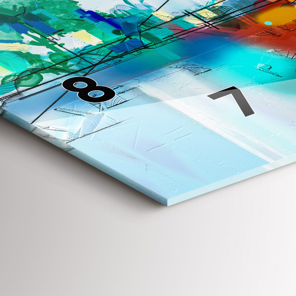 Reloj horizontal Paisaje abstracto al óleo