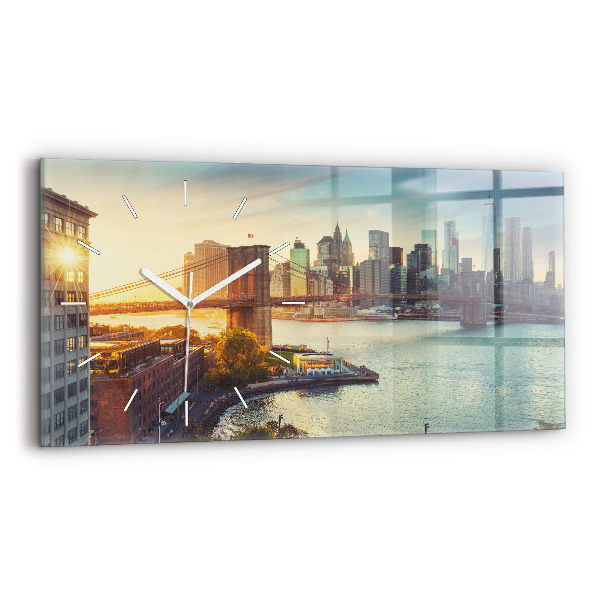 Reloj de cristal horizontal Nueva York Manhattan