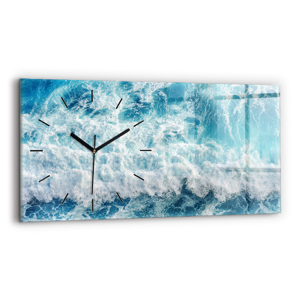 Reloj de cristal horizontal Olas del océano