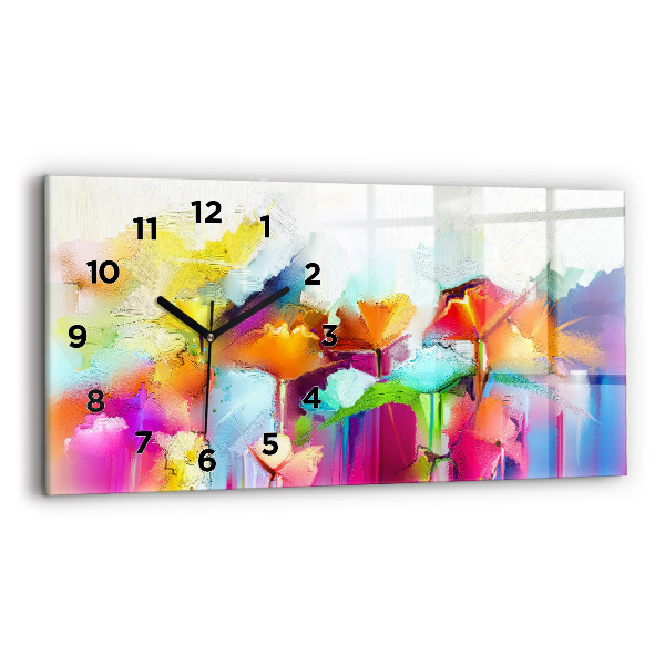 Reloj horizontal Flores abstractas