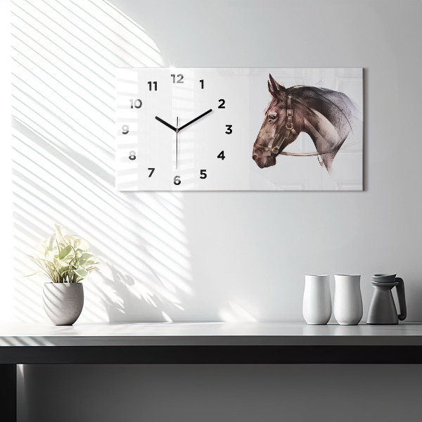 Reloj horizontal Perfil pintado de un caballo