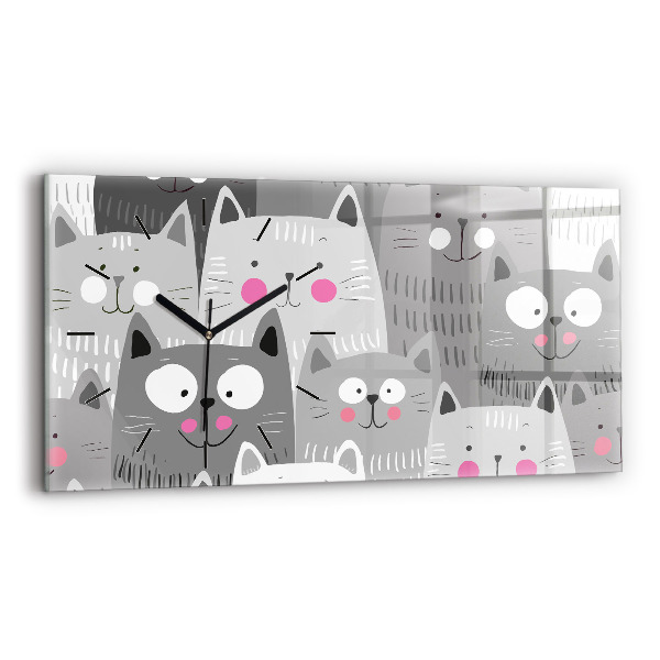 Reloj horizontal Patrón con gatos