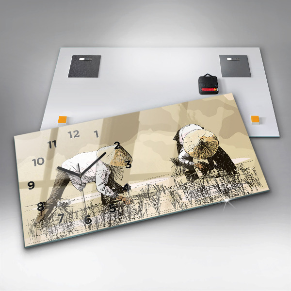 Reloj de cristal horizontal Mujer recogiendo arroz