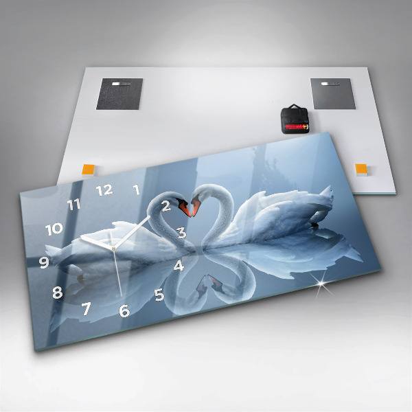 Reloj horizontal Cisnes en el corazón