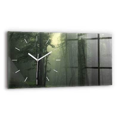 Reloj de cristal horizontal Bosque brumoso por la mañana