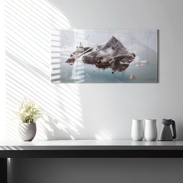 Reloj de cristal horizontal Cascada isla voladora